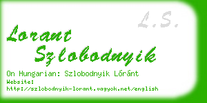 lorant szlobodnyik business card